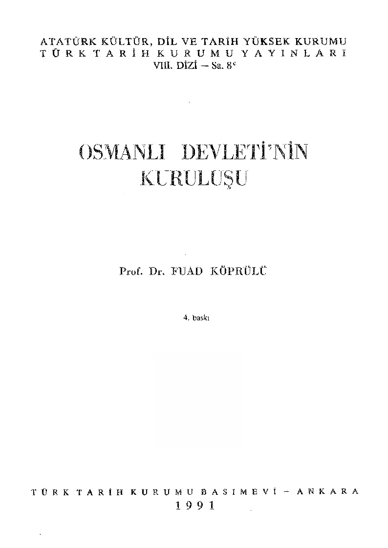 Osmanlı Devletinin Quruluşu-Fuad Köprülü-1991-161s