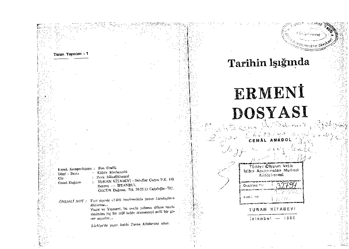 Ermeni Dosyası-Tarixin Işığında-Cemal Anadol-1982-470s