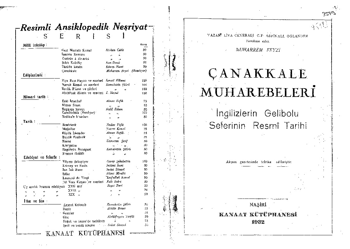Çanaqqala Muharibeleri-Ingilizlerin Gelibolu Seferinin Resmi Tarixi-Liva Generalı-Aspinall Oglander-Meherrem Feyzi-1932-267s