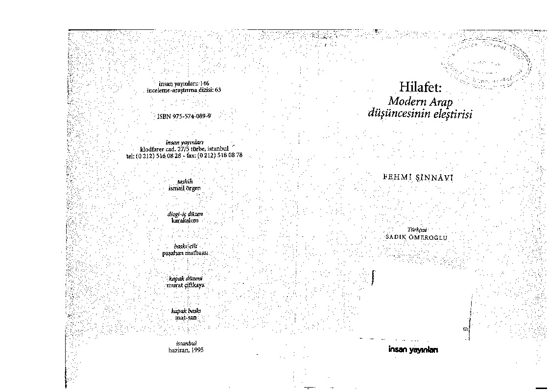 Xilafet-Modern Ereb Düşüncesinin Ilişdirisi-Fehmi Şinnavi-Sadiq Ömeroğlu-1995-200s