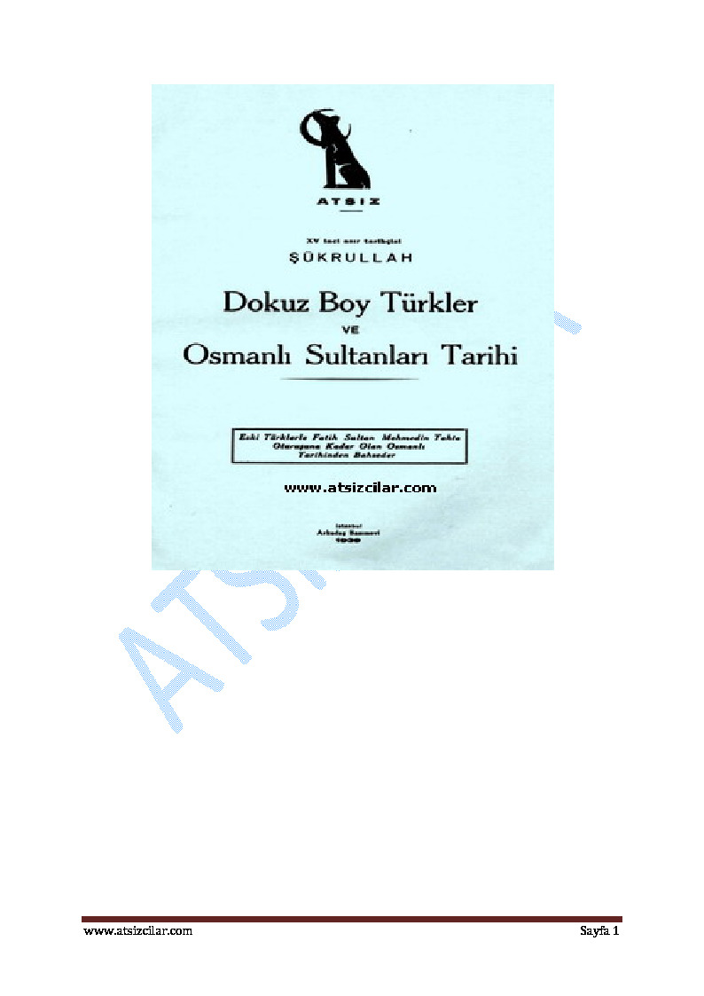 Dokuz Boy Türkler Ve Osmanlı Sultanları Tarixi-Hüseyin Nihal Atsız-63s