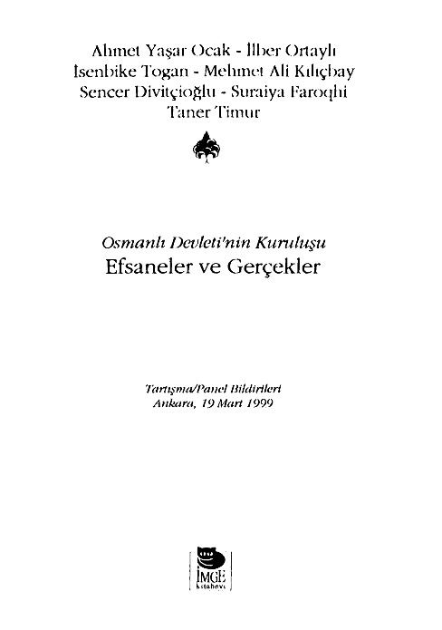 Osmanlı Devletinin Quruluşu-Efsaneler Ve Gerçekler-Ahmed Yaşar Ocaq-1999-96s
