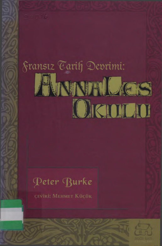 Fransız Tarix Devrimi-Annales Ekolu-Peter Burke-Mehmed Küçük-2002-192s