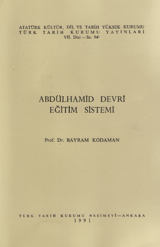 Ebdulhemid Devri Eğitim Sistimi-Bayram Kodaman-1991-201s