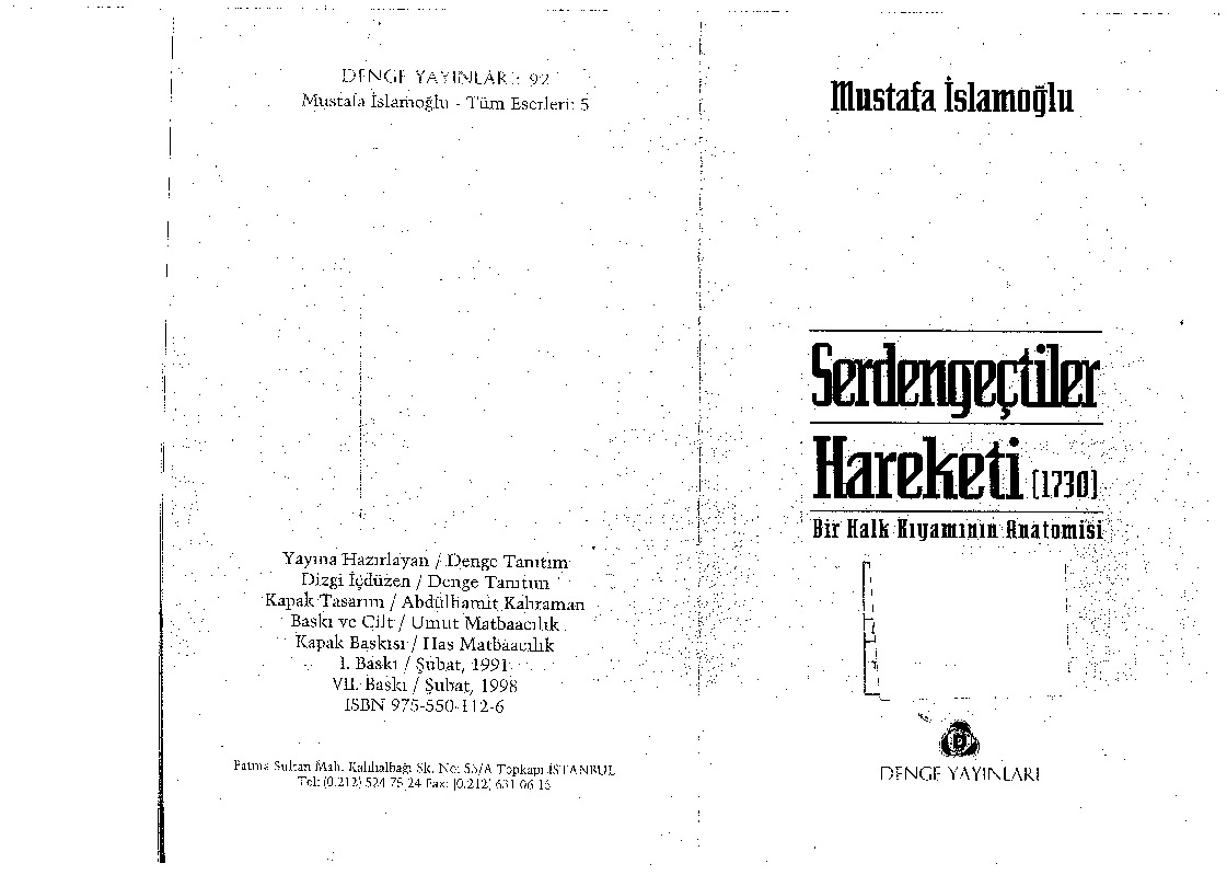 Serdengeçdiler Hereketi-1730-Mustafa Islamoğlu-1998-150s