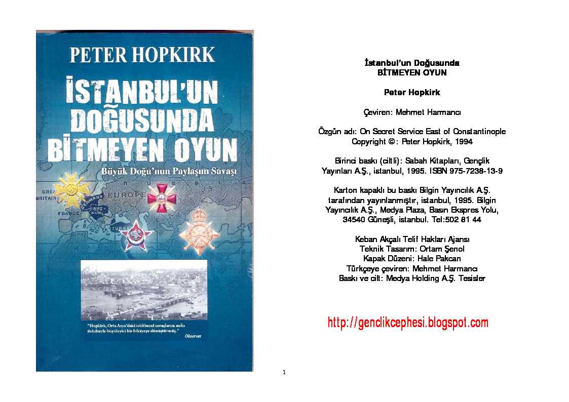Istanbulun Doğusunda Bitmeyen Oyun-Peter Hopkirk-Mehmed Xırmançı-1994-230s