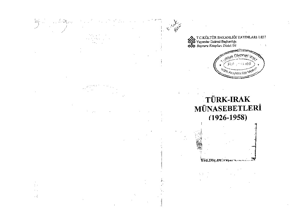 Türk-Iraq Münasibetleri-1926-1958-Yaşar Canatan-1996-166s
