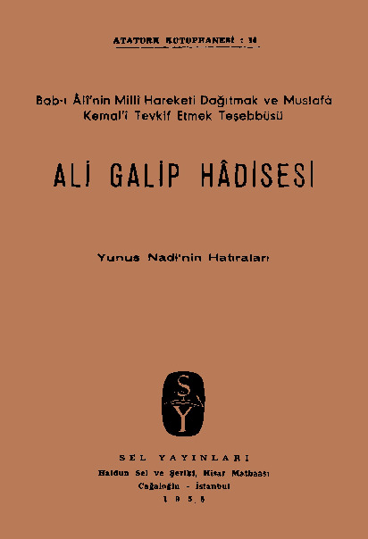 Ali Qalib Hadisesi-Yunus Nadi Anıları-2002-94s