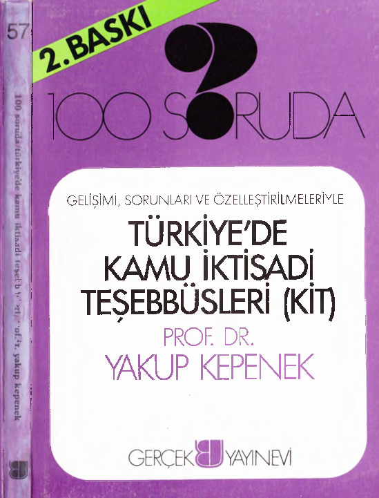 100 Soruda Türkiyede Qamu Iqtisadi Teşebbüsleri-Yequb Kepenek-1993-192s