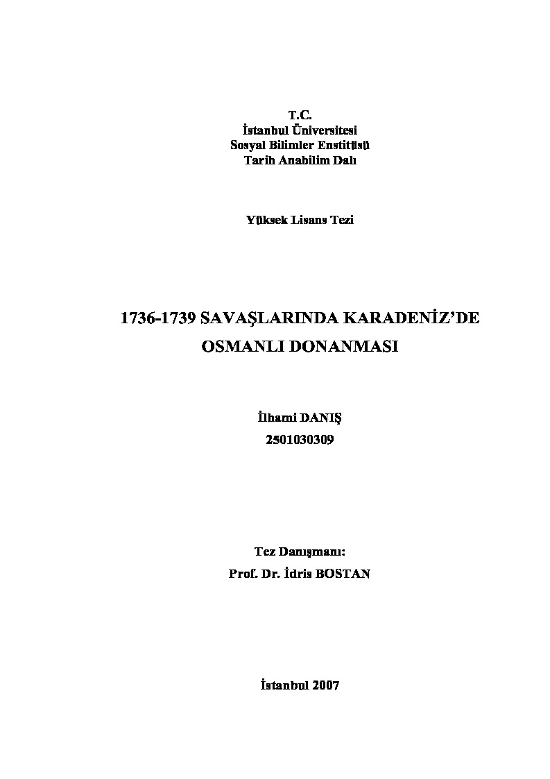 1736-1739 Savaşlarında Qaradenizde Osmanlı Donanması-Ilhami Danış-2007-164s