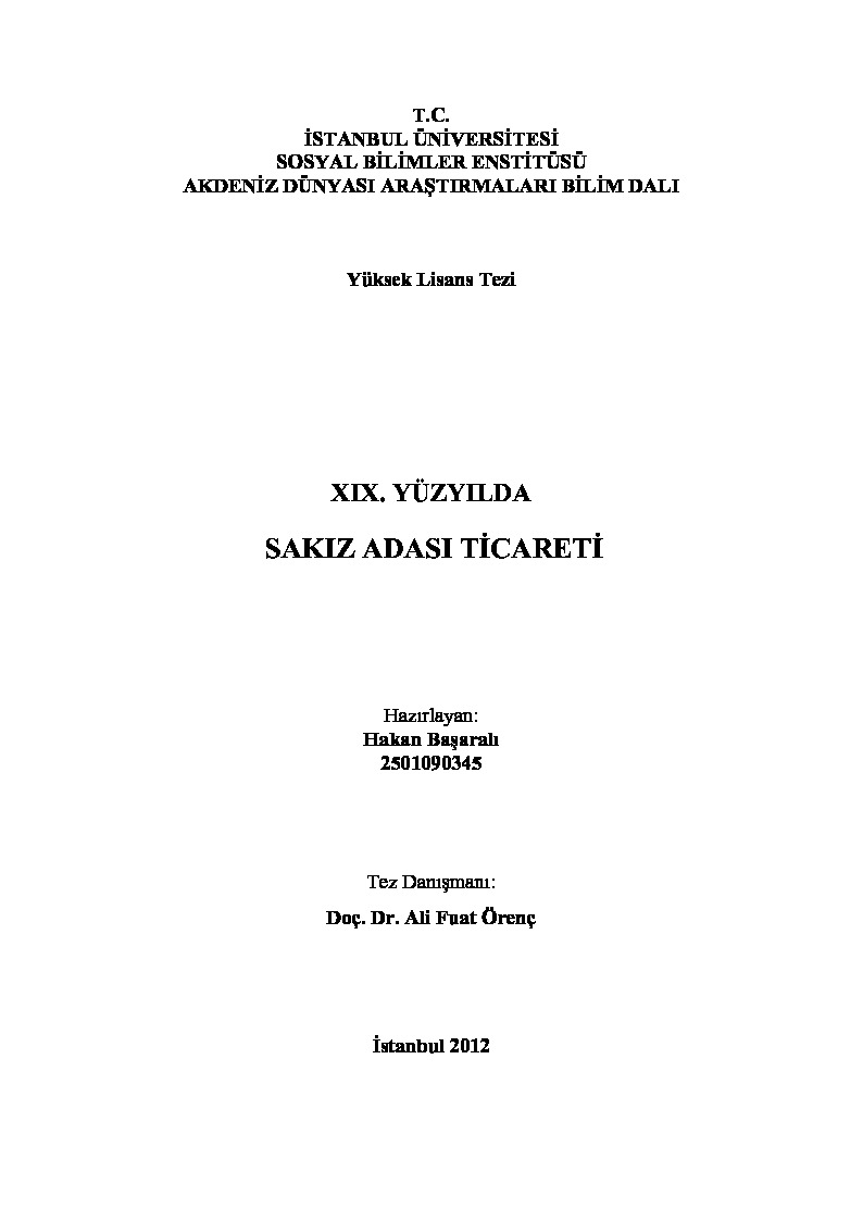 XIX.Yüzyılda Sakız Adası Ticareti-Xaqan Başaralı-2012-189s