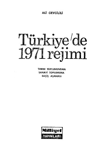Türkiyede 1971 Rejimi-Ali Gevgilili 1973-510s