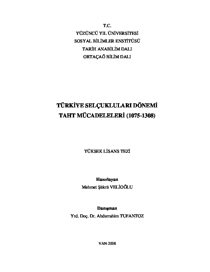 Türkiye Selcuqluları Dönemi Text Mucadileri-1075-1308-Mehmed Şükru Velioğlu-2005-91s