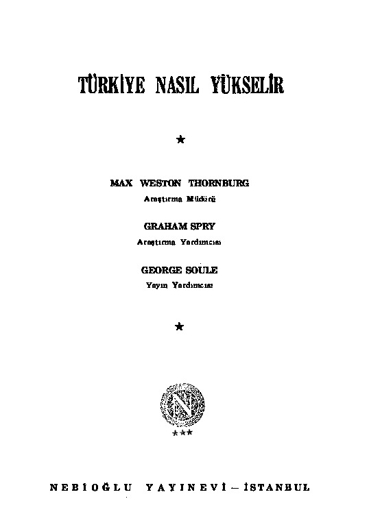 Türkiye Nasıl Yükselir-Max Weston Thornburg-2002-254s