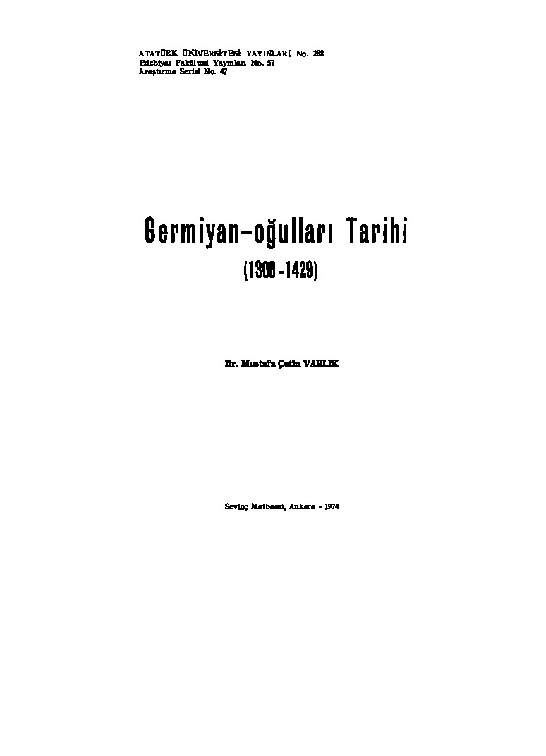 Germiyan Oğulları Tarixi-1300-1429- Mustafa Çetin Varlıq-1974-239