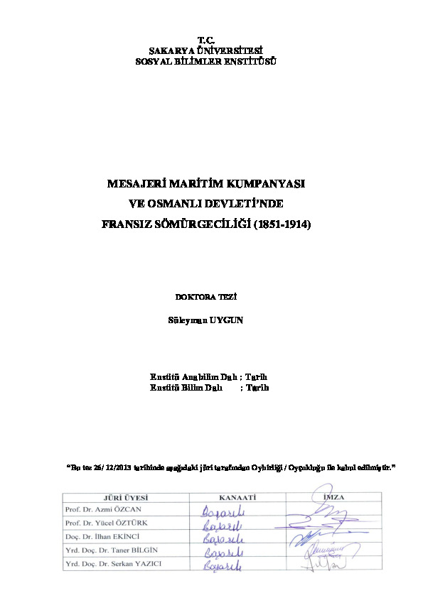 Mesajeri Maritim Kumpanyasi Ve Osmanli Devletinde Fransiz Somurgeciligi 1851 1914 Suleyman Uyqun 2012 402s