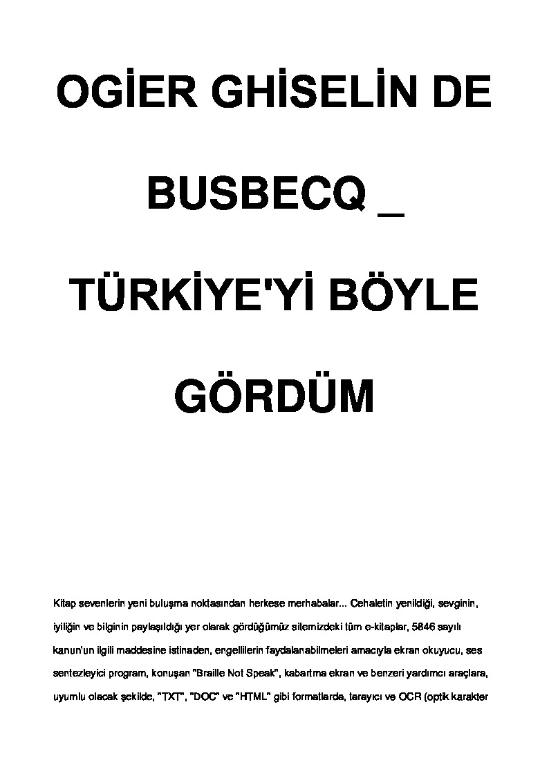 Türkiyeyi Böyle Gördum-Ogier Chiselin De Busbecq-2002-140s