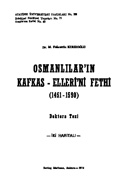 Osmanlilarin Qafqaz Ellerini Feyti-1461-1599-Fexretdin Qırqızoğlu-1976-568