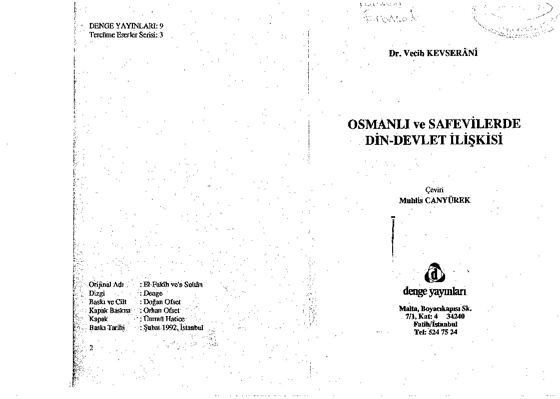 Osmanlı Ve Sefevilerde Din-Devlet Ilişgileri-Müshil Canyurd-1992-240