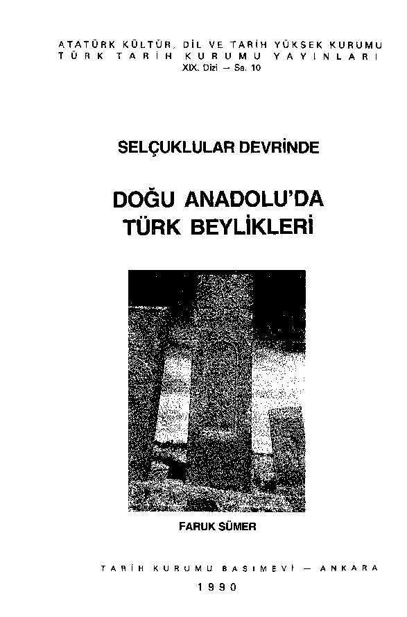 Selcuqlular Devrinde Doğu Anadoluda Turk Beylikleri-Faruq Sumer-1990-121s