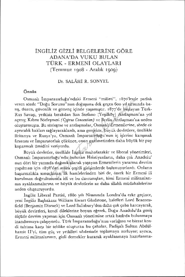 Ingiliz Gizli Belgelerine Gore Adanada Üz Veren Türk-Ermeni Olaylari-1908-1909-Selahi R.Sonyel-2015-98s
