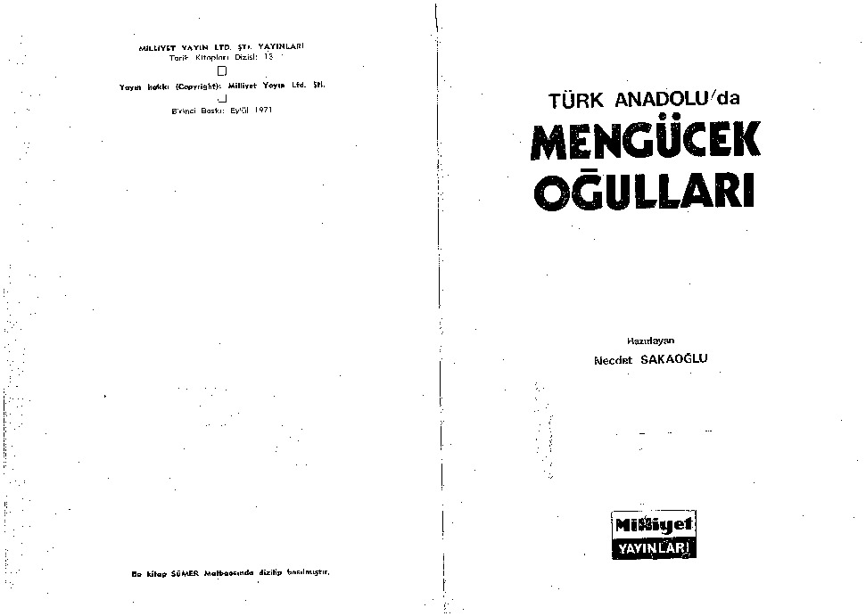 Türk Anadoluda Mengücek Oğullari-Necdet Sakaoğlu-1971-240s