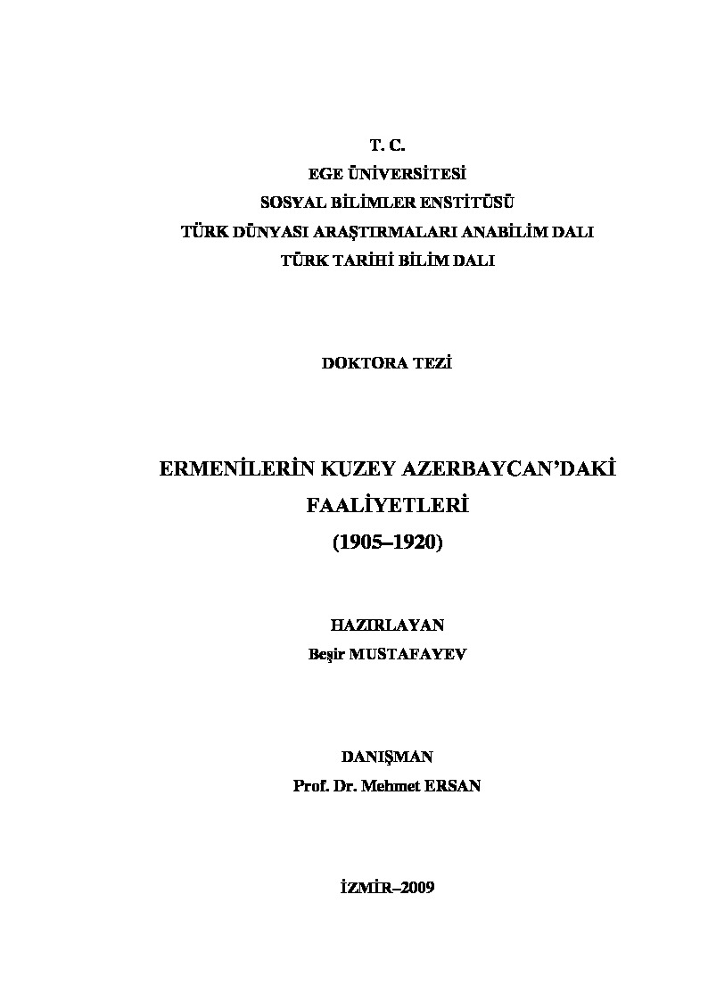 Ermenilerin Quzey Azerbaycandaki Faaliyetleri-1905-1920-Beşir Mustafayev-Izmir-2009-492s