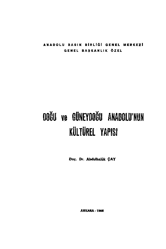 Doğu Ve Güneydoğu Anadolunun Kültürel Yapısı-Abdul Xaluq Çay-1986-22s