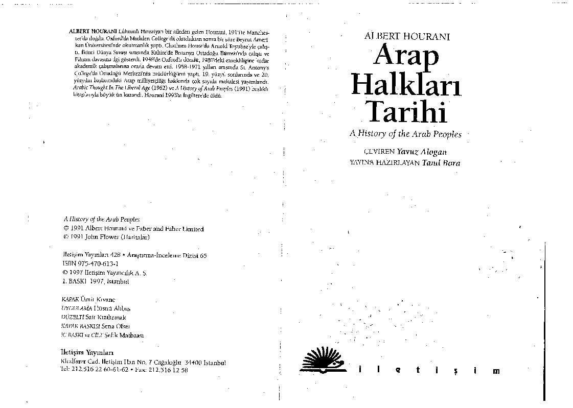 Ereb Xalqları Tarixi-Albert Hourani-Çev-Yavuz Aloqan-1997-608s