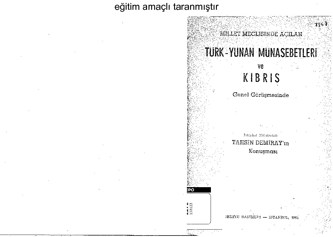 Türk-Yunan Münasibetleri Ve Qibris Genel Görüşmesinde-Tehsin Demirayın Qonuşması-1964-32s