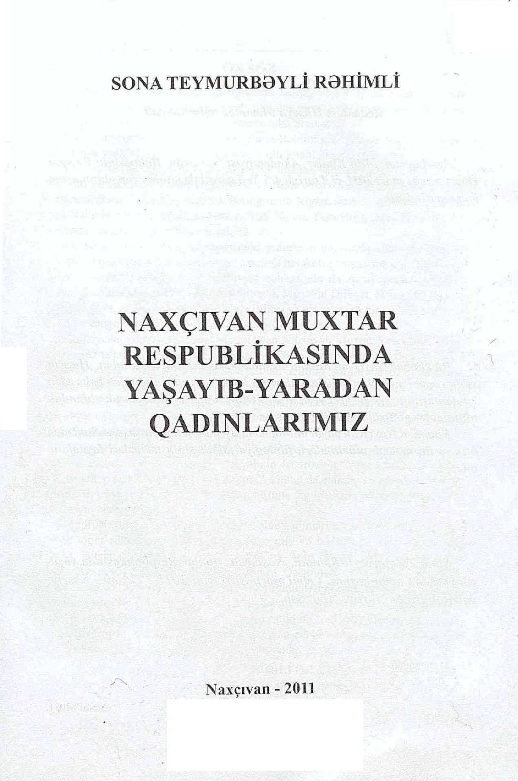 Naxçıvan Muxdar Respublikasında Yaşayıb Yaradan Qadınlarımız-Naxçıvan-2011-480s