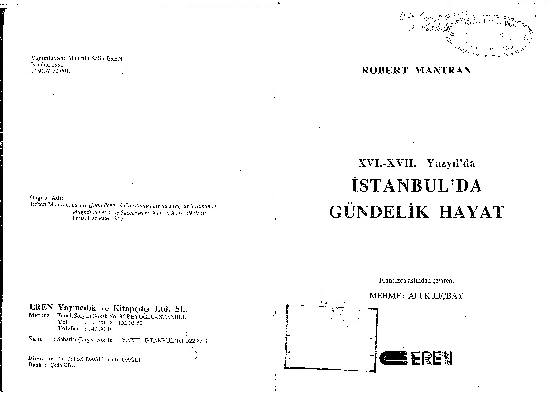 16-17.Yüzyılda İstanbulda Gündelik Hayat-Robert Mantran-Mehmed Ali Qılıcbay-2005-561s