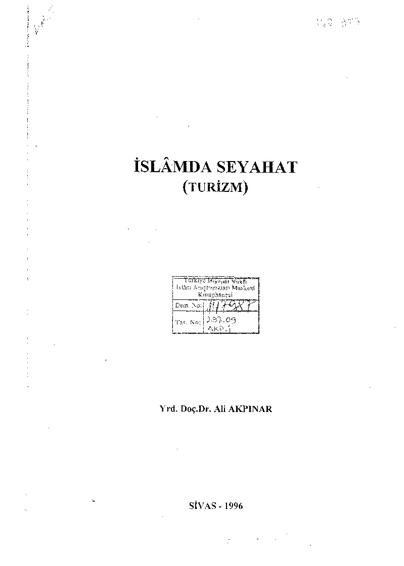 İslamda Seyahet-Turizm-Ali Akpınar-1996-80s