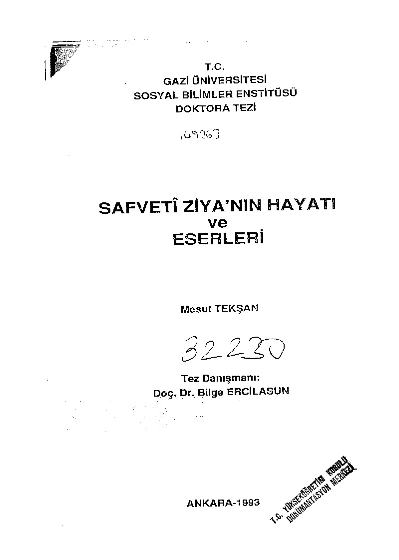 Sefveti Ziyanın Hayatı Ve Eserleri-Mesut Tekshan-1993-532s