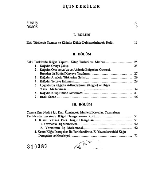 Turklerde Yazi Kagit Kitap Ve Kagit Damqalari