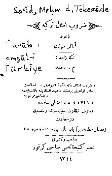 Zurubi Emsali Türkiye-Atalar Sözi-Seid-Mehmed Tekezade-Ebced-1894-388s