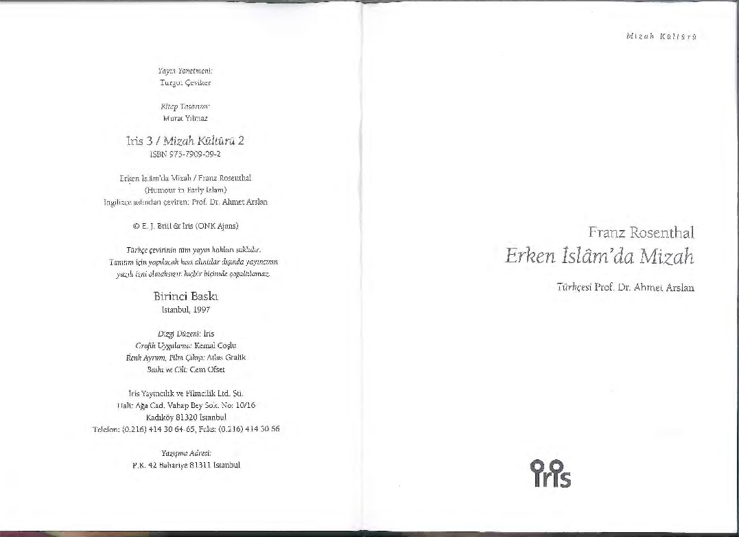 Erken Islamda Mizah-Franz Rosenthal-Ahmed Arslan-1997-248s