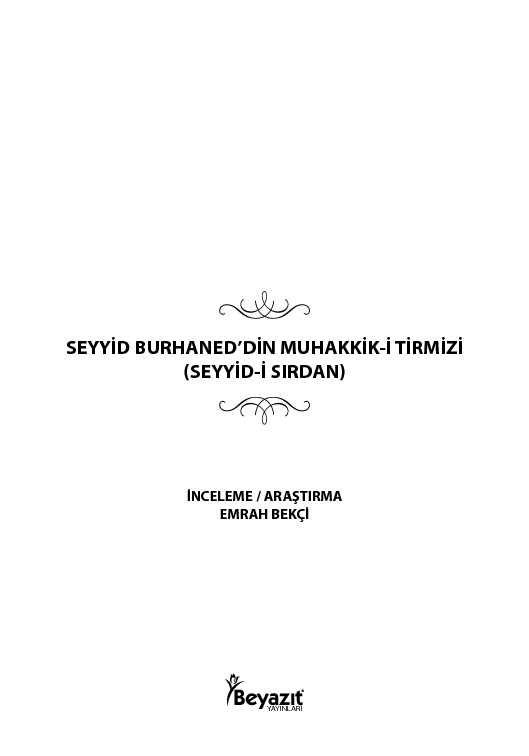 Seyyid Burhanetdin Muheqqiqi Tirmizi-Seyyidi Sirdan-Emrah Bekçi-2014-195s