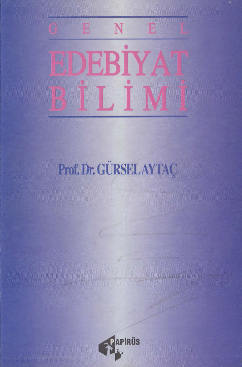 Genel Edebiyat Bilimi-Gürsel Aytac-1999-274s