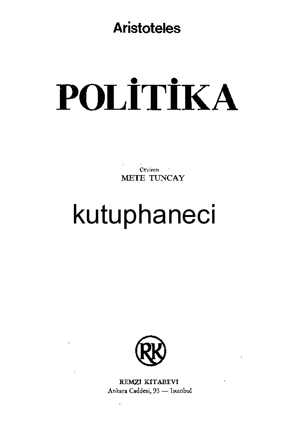 Politika-Aristoteles-Mete Tuncay-1975-247s