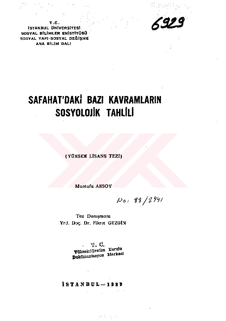 Sefahetdeki Bazi Qavramların Sosyolojik Açıqlamasi-Mustafa Aksoy-1989-104s