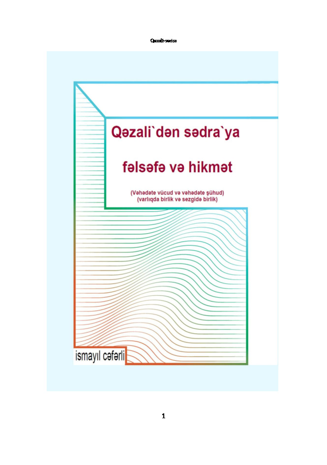 Qezaliden Sedraya-Felsefe Ve Hikmet-Elifba-Ismayil Ceferli-1399