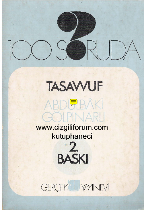 100 Soruda Tasavvuf-Abdülbaqi Gölpinarlı-1985-198s
