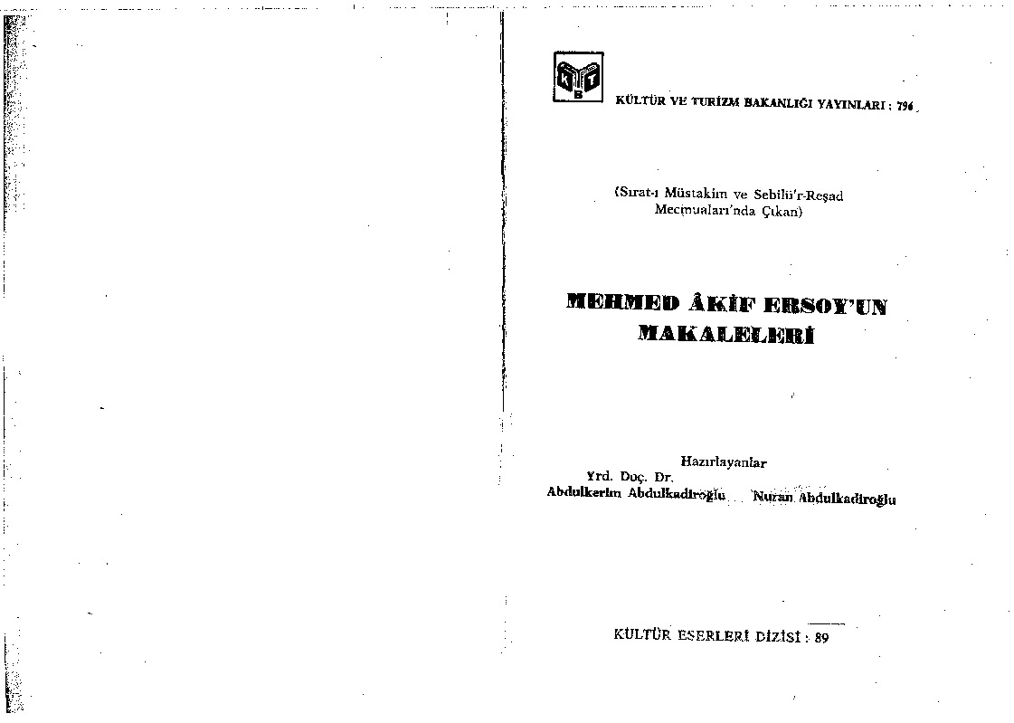 Mehmed Akif Ersoyun meqaleleri  Abdülkerim Abdülqadiroğlu-Nuran Abdülqadiroğlu-1987-273s