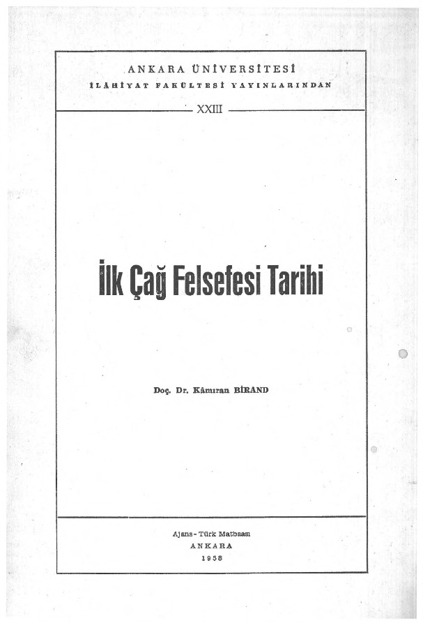 Ilkçağ Felsefesi Tarixi-Kamiran Birand-1958-133s