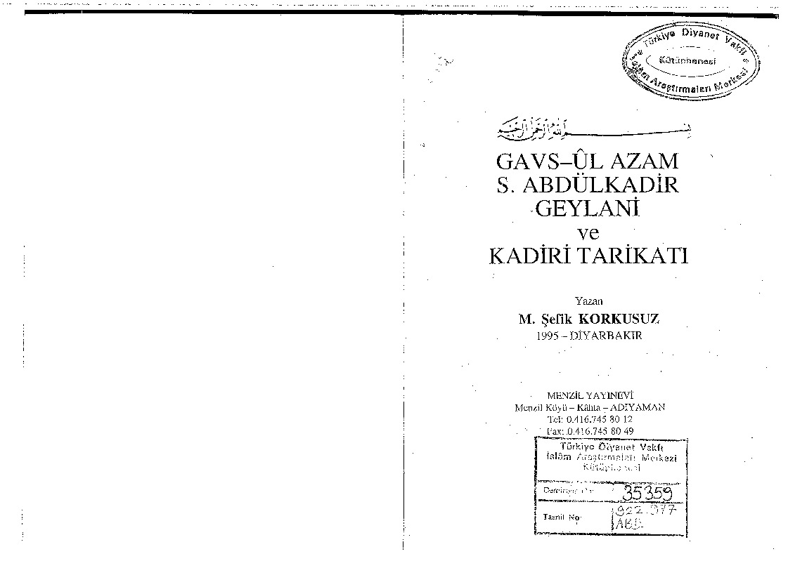Abdülqadir Geylani Ve Qadiri Teriqetı-Şefiq Qorxusuz-1995-123s