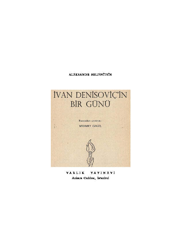 İvan Denisoviçin Bir Günü-Ruman-Aleksandr Soljenitsin-Çev-Mehmed Özgül-1973-202s