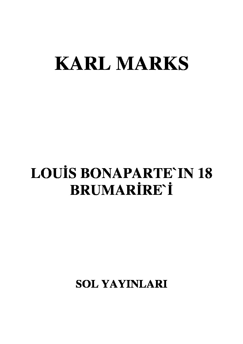 Louis Bonapartein 18 Brumarireyi-Karl Marks-119s
