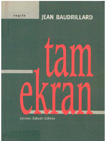 Tam Ekran-Jean Baudrillard-Bahadır Gülmez-2004-178