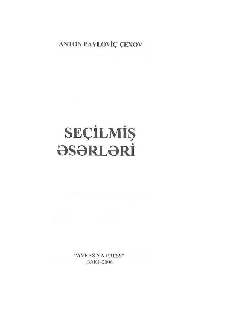 Anton Pavlovic Chexov-Sechilmish Eserleri-2006-317s